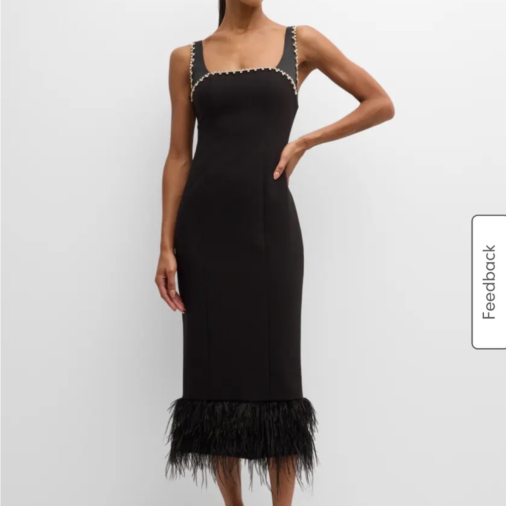 Likely “Georgie” Midi Dress with Rhinestone Neckline